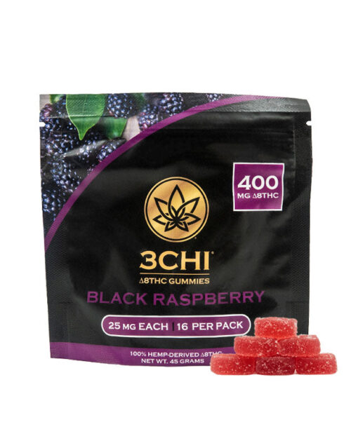 Buy 3Chi Delta 8 THC Gummies Black Raspberry 400mg online buy online for sale best price 25mg