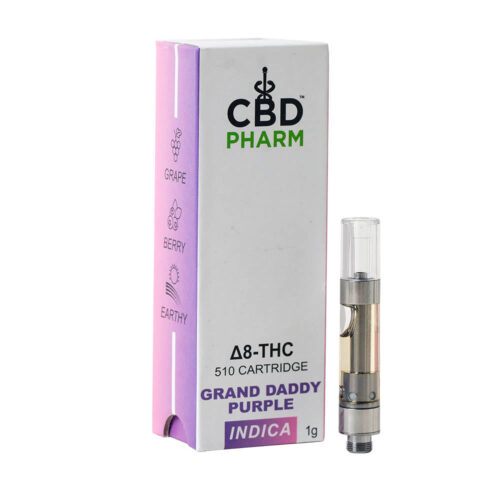 CBD Pharm Delta 8 THC Grand Daddy Purple Indica Indica Cartridge