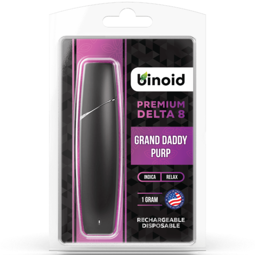 Delta 8 THC Grand Daddy Purp Rechargeable Disposable Vape 1 Gram Buy Online For Sale Binoid