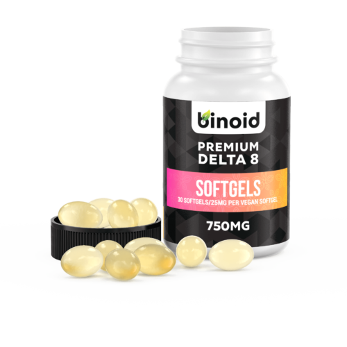 Delta 8 THC Capsules Softgels 750mg Vegan Cap Off