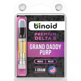 Delta 8 THC Vape Cartridge Grand Daddy Purp 1 gram Indica for sale buy online