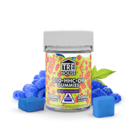 Trehouse Delta 9 THC Gummies HHC Delta 10 Blue Raspberry Buy Online 400mg best
