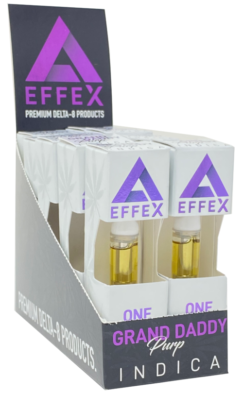 Buy Delta Effex Delta 8 THC Vape Cartridge Grand Daddy Purp 1 gram online 10 pack