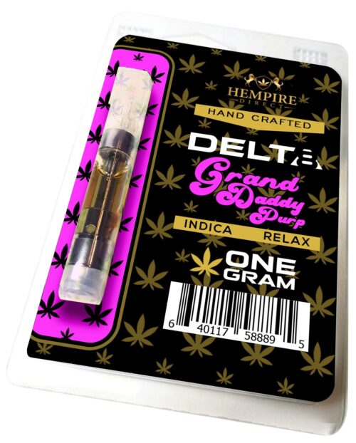 Hempire Direct Delta 8 THC Vape Cartridge Grand Daddy Purp Indica one Full Gram