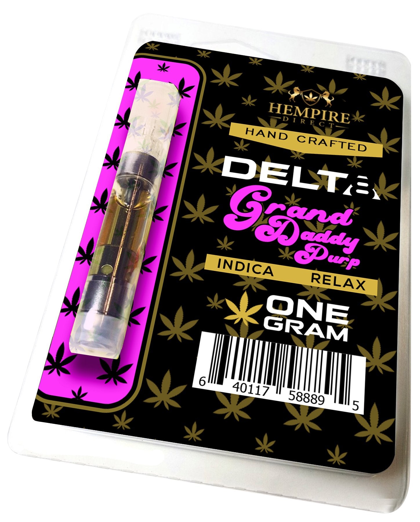 Hempire Direct Delta 8 THC Vape Cartridge Grand Daddy Purp Indica one Full Gram Hempire Direct Delta 8 THC Vape Cartridge Grand Daddy Purp Indica one Full Gram