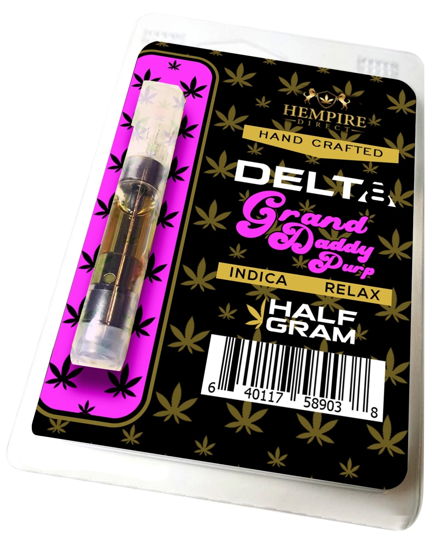 Hempire Direct Delta 8 THC Vape Cartridge Grand Daddy Purp Half Gram Hempire Direct Delta 8 THC Vape Cartridge Grand Daddy Purp Half Gram