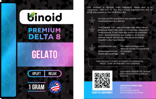 Delta 8 THC Vape Cartridge Buy Online Gelato Hybrid Legal