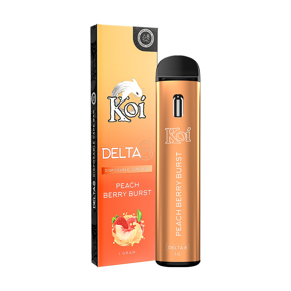Koi Delta 8 Rechargeable Vape buy online for sale peach berry burst 1 gram Koi Delta 8 Rechargeable Vape buy online for sale peach berry burst 1 gram