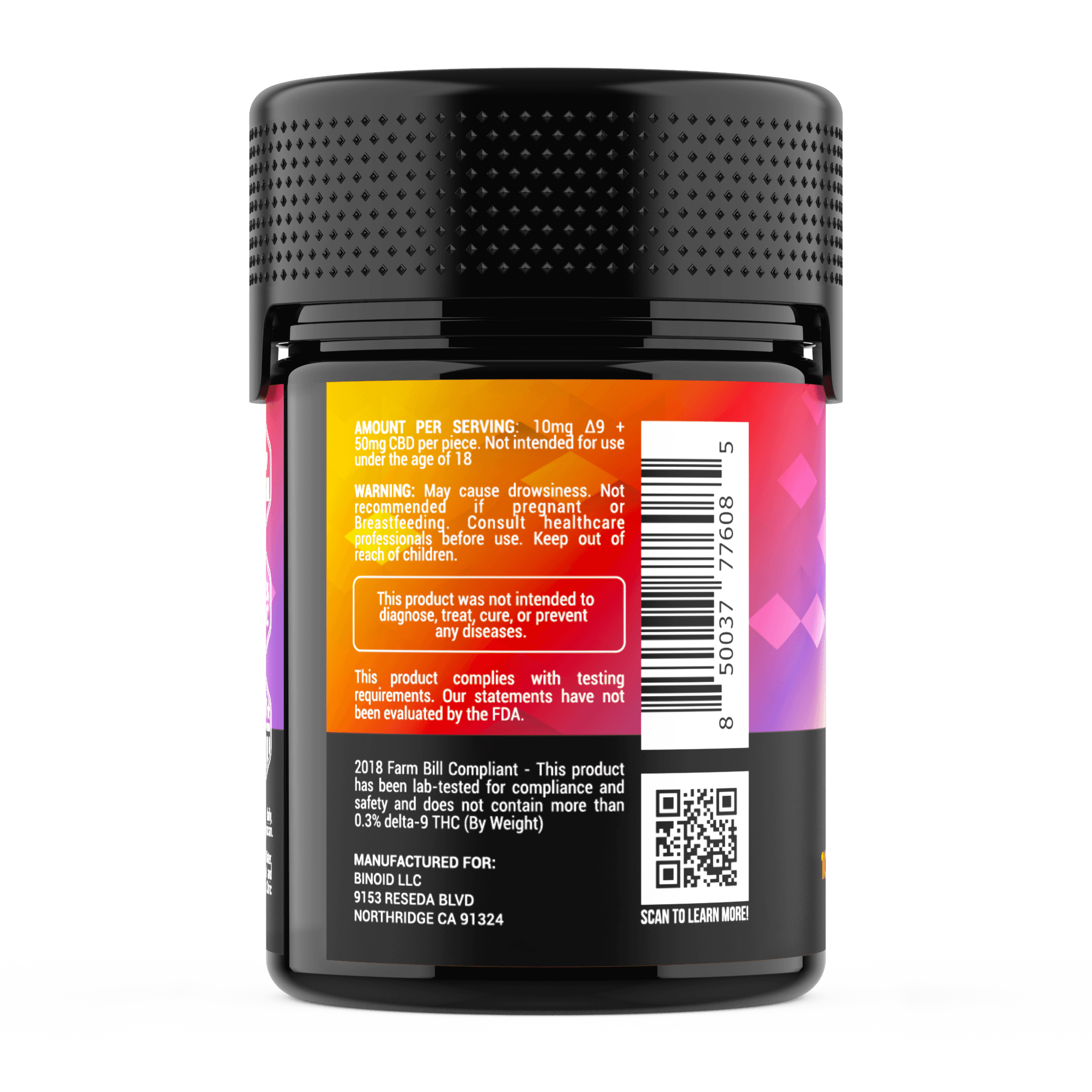 Delta 9 THC Gummies 10mg Vegan Back Supplement Facts Delta 9 THC Gummies 10mg Vegan Back Supplement Facts