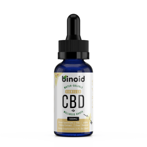 Water-Soluble CBD Oil Drops Vanilla Bottle Binoid 500mg