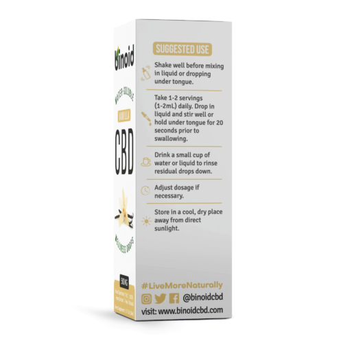 Water-Soluble CBD Oil Drops Vanilla Binoid 500mg Suggested Use